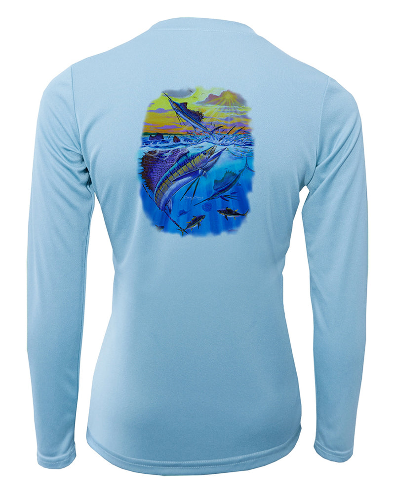 Women's Long Sleeve V-Neck Shirt - Offshore Glory