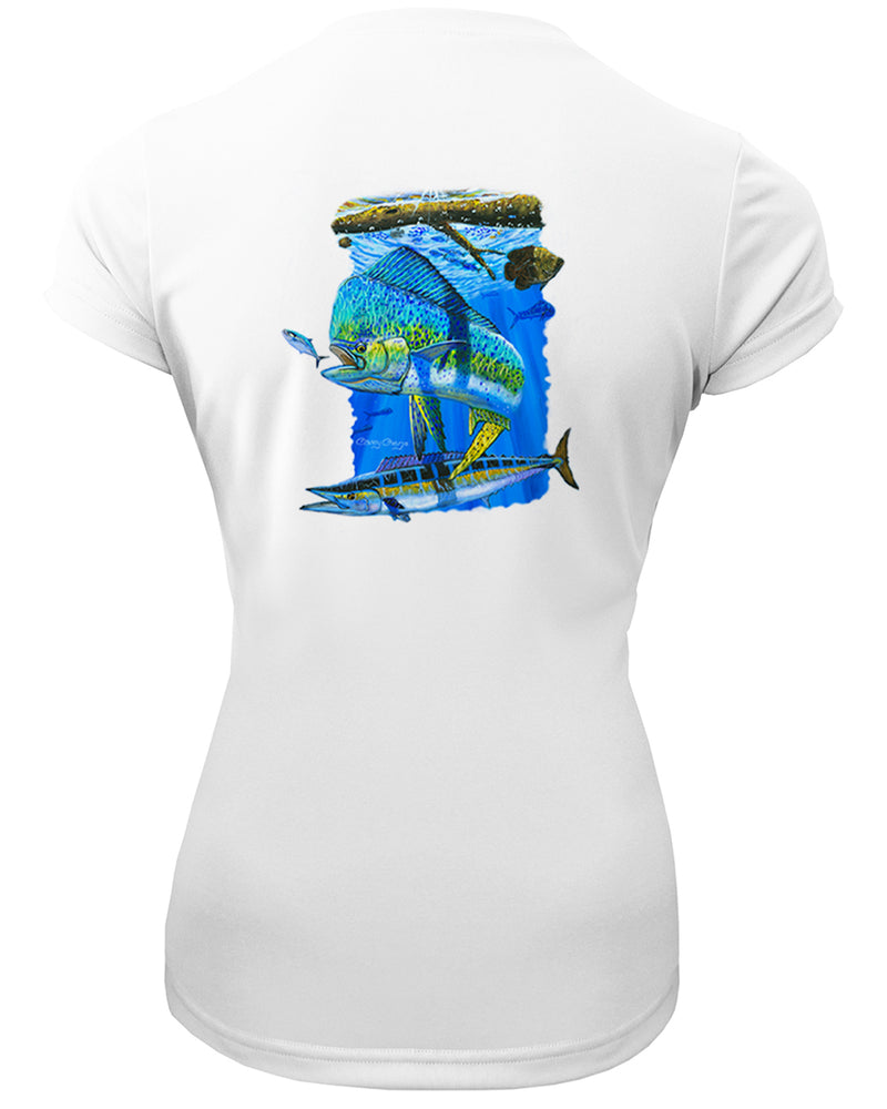 Women's Short Sleeve 'Mangrove Mahi' V-Neck Shirt
