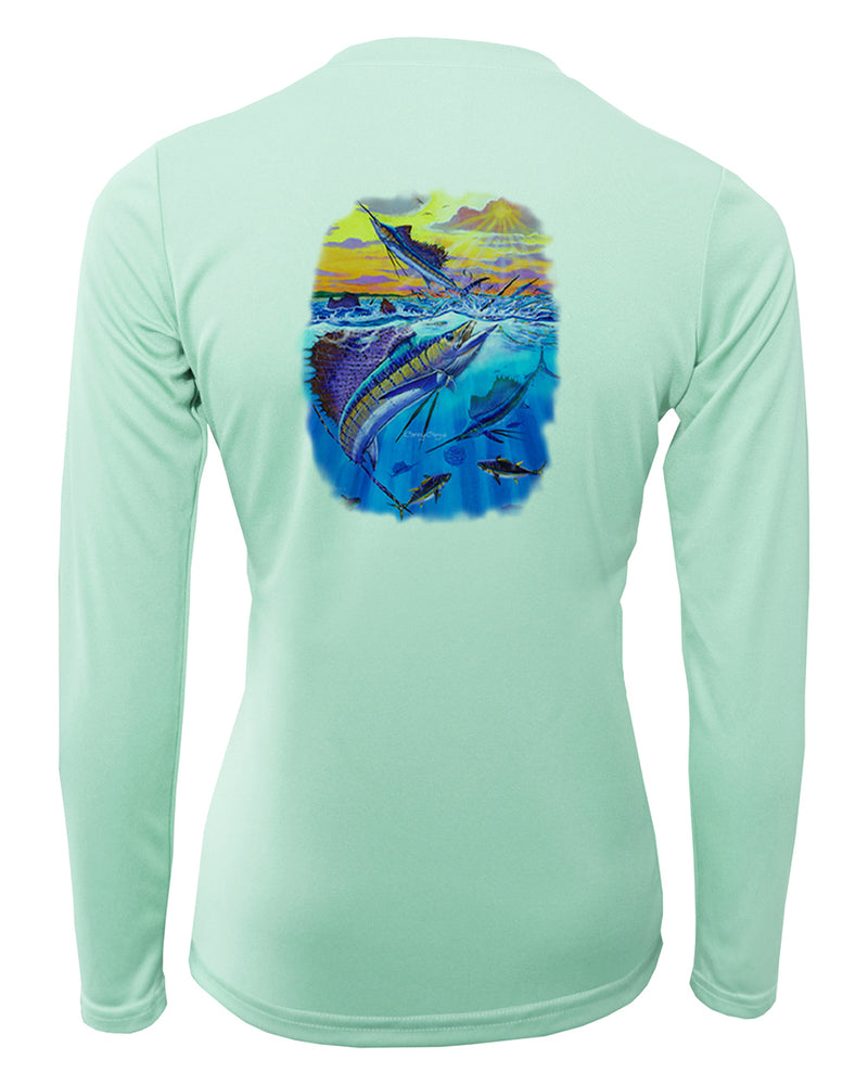 Women's Long Sleeve V-Neck Shirt - Offshore Glory